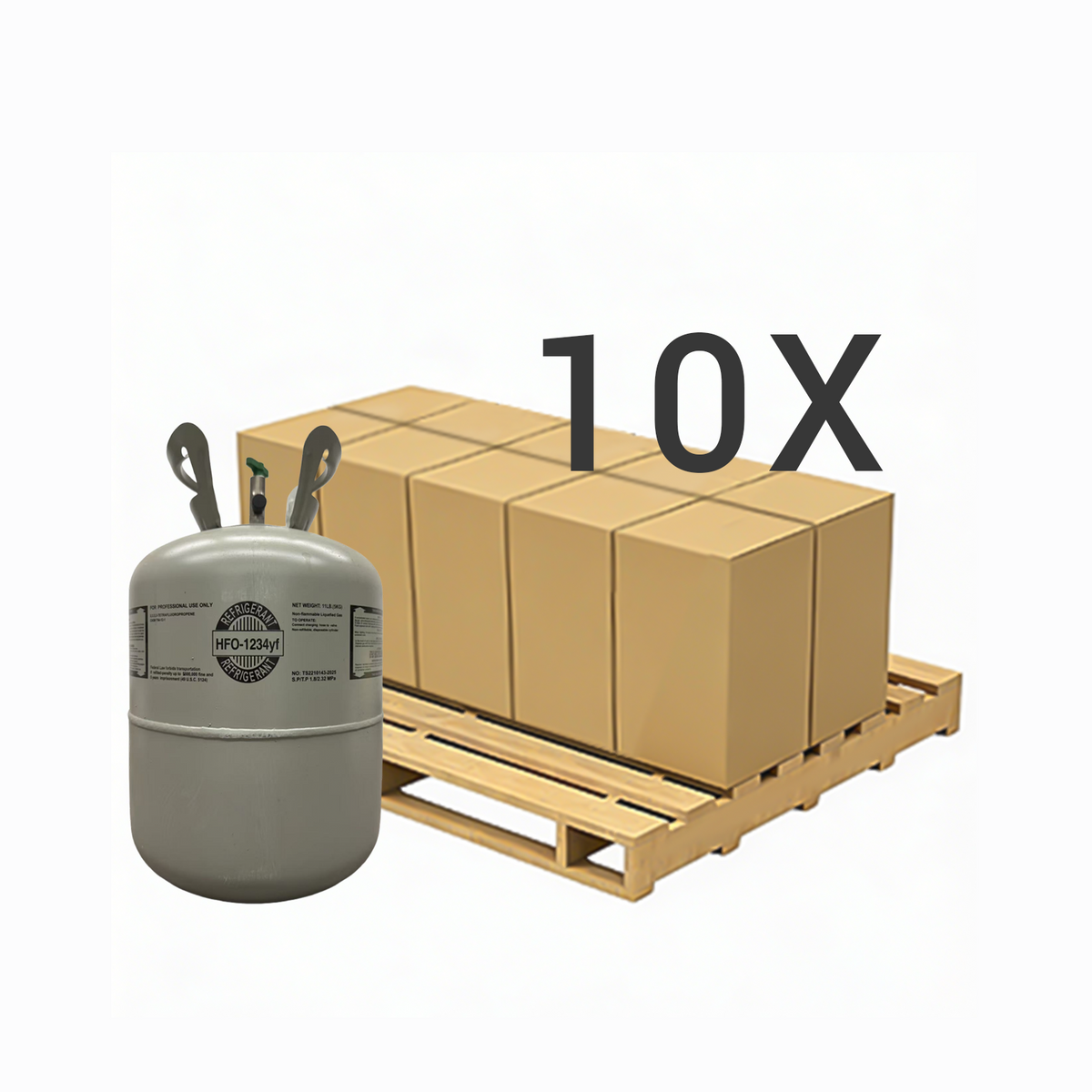 11 LB R1234yf (R-1234yf) Refrigerant Gas | 40 Cylinders