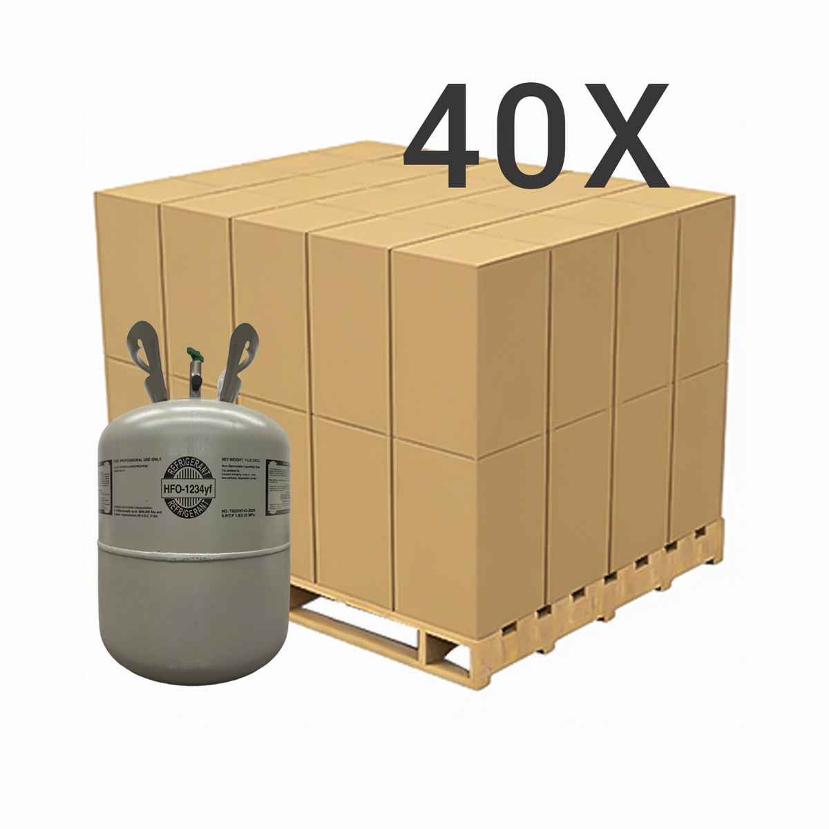 11 LB R1234yf (R-1234yf) Refrigerant Gas | 20 Cylinders